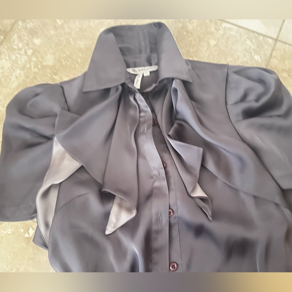 Bcbgeneration Silver Satin Blouse - image 2